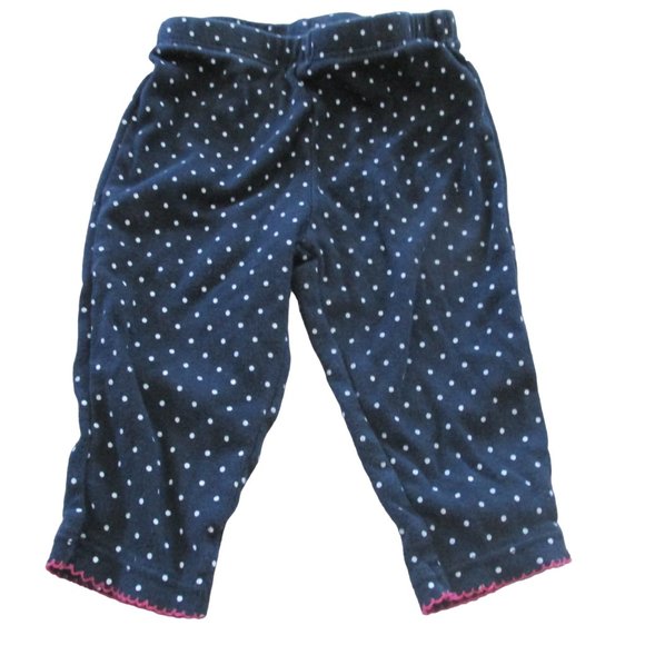 Carters Pull On Elastic Pants Girls Size 6M Black White Polka Dot Infant Bottoms - Picture 1 of 2